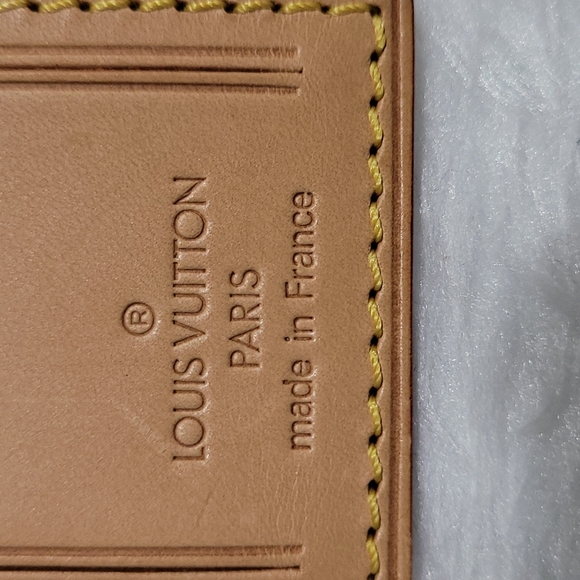 🤩 Louis Vuitton Name Tag Tan Leather  with Initials - Picture 16 of 16